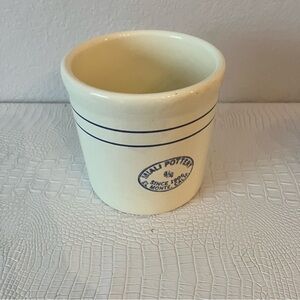 Vintage Cream Pottery with Blue Accents